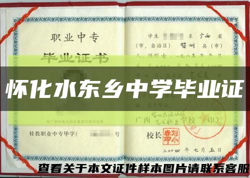 怀化水东乡中学毕业证缩略图