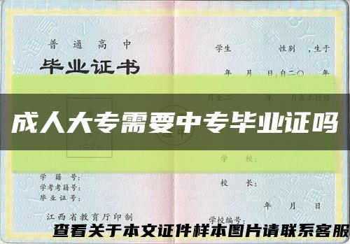 成人大专需要中专毕业证吗缩略图