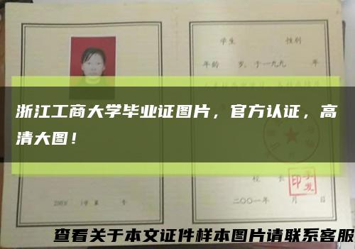 浙江工商大学毕业证图片，官方认证，高清大图！缩略图