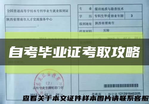自考毕业证考取攻略缩略图