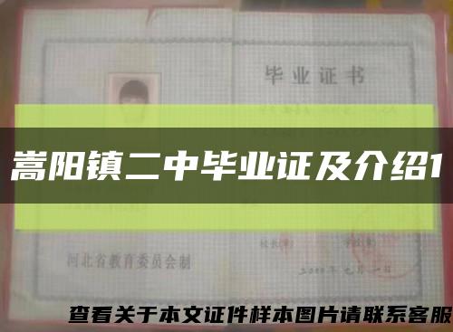 嵩阳镇二中毕业证及介绍1缩略图