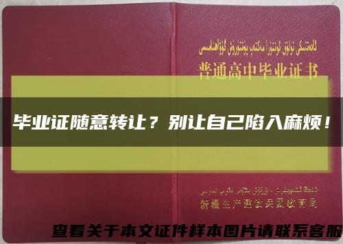 毕业证随意转让？别让自己陷入麻烦！缩略图