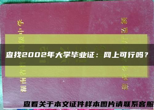 查找2002年大学毕业证：网上可行吗？缩略图
