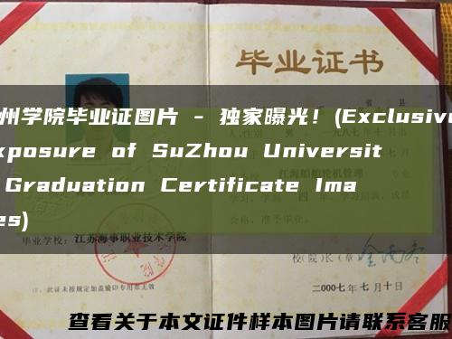 宿州学院毕业证图片 - 独家曝光！(Exclusive Exposure of SuZhou University Graduation Certificate Images)缩略图