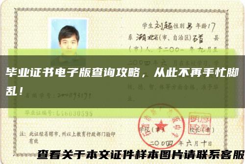 毕业证书电子版查询攻略，从此不再手忙脚乱！缩略图