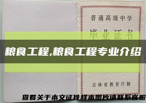 粮食工程,粮食工程专业介绍缩略图