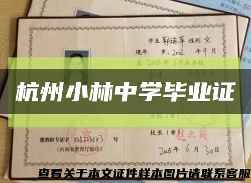 杭州小林中学毕业证缩略图
