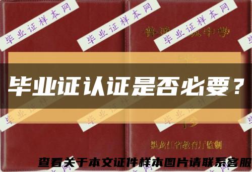 毕业证认证是否必要？缩略图