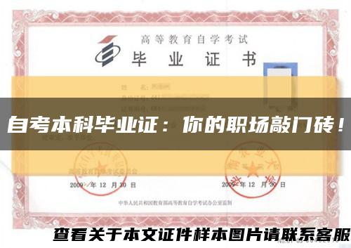 自考本科毕业证：你的职场敲门砖！缩略图