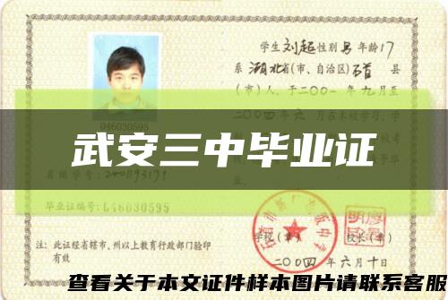 武安三中毕业证缩略图