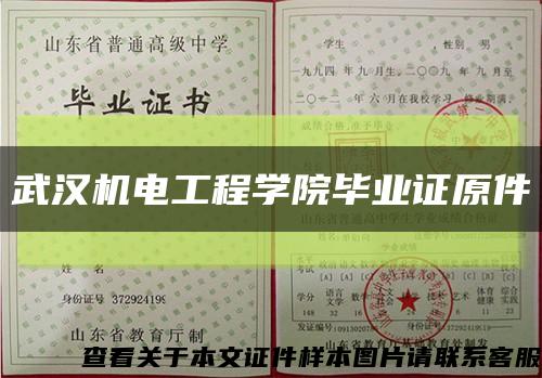 武汉机电工程学院毕业证原件缩略图