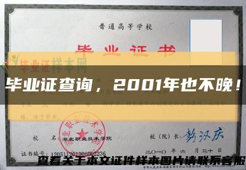 毕业证查询，2001年也不晚！缩略图