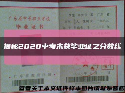 揭秘2020中考未获毕业证之分数线缩略图