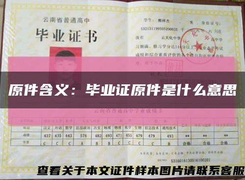 原件含义：毕业证原件是什么意思缩略图