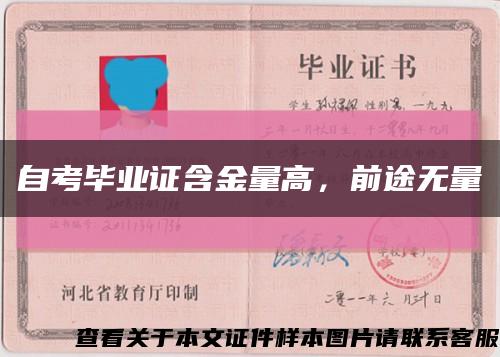 自考毕业证含金量高，前途无量缩略图