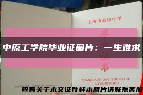 中原工学院毕业证图片：一生难求缩略图