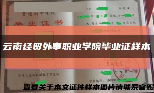 云南经贸外事职业学院毕业证样本缩略图
