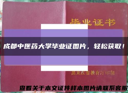 成都中医药大学毕业证图片，轻松获取！缩略图