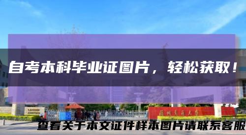 自考本科毕业证图片，轻松获取！缩略图