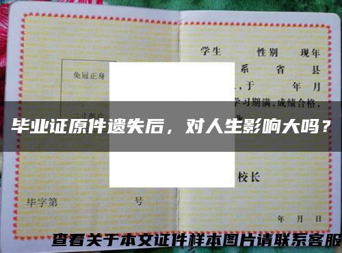毕业证原件遗失后，对人生影响大吗？缩略图