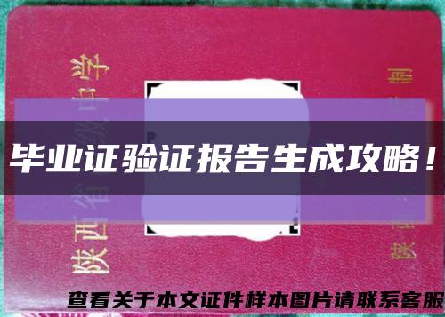 毕业证验证报告生成攻略！缩略图