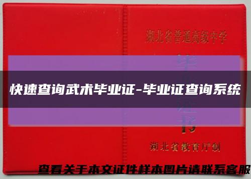 快速查询武术毕业证-毕业证查询系统缩略图