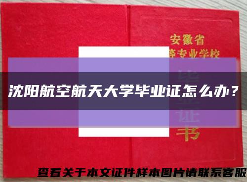 沈阳航空航天大学毕业证怎么办？缩略图