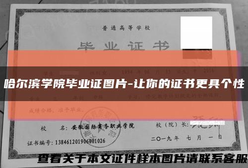 哈尔滨学院毕业证图片-让你的证书更具个性缩略图