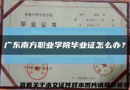 广东南方职业学院毕业证怎么办？缩略图
