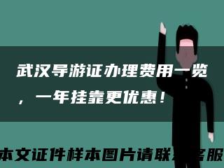 武汉导游证办理费用一览，一年挂靠更优惠！缩略图
