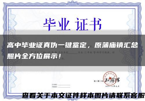 高中毕业证真伪一键鉴定，原蒲庙镇汇总照片全方位展示！缩略图