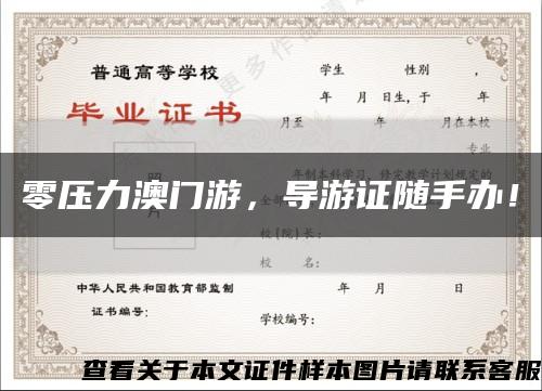 零压力澳门游，导游证随手办！缩略图