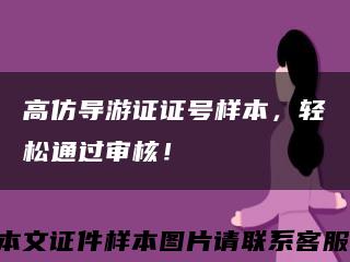 高仿导游证证号样本，轻松通过审核！缩略图