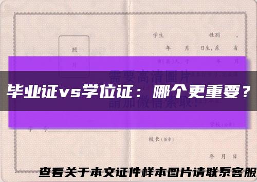 毕业证vs学位证：哪个更重要？缩略图