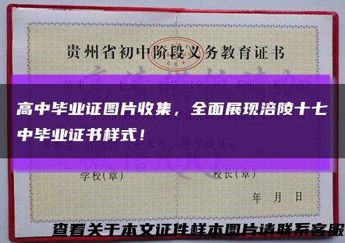 高中毕业证图片收集，全面展现涪陵十七中毕业证书样式！缩略图