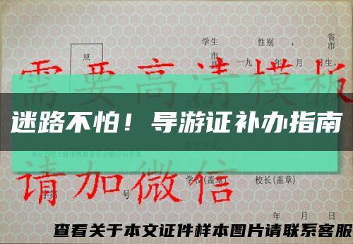 迷路不怕！导游证补办指南缩略图