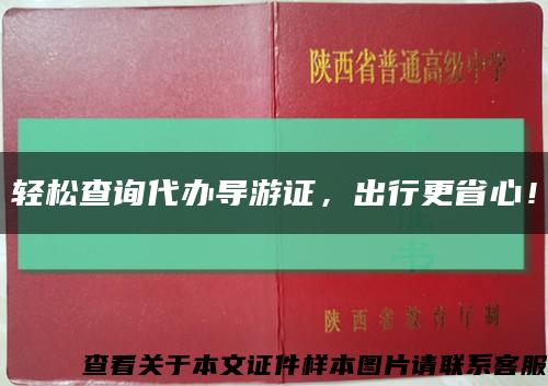 轻松查询代办导游证，出行更省心！缩略图