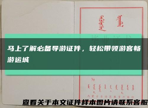 马上了解必备导游证件，轻松带领游客畅游运城缩略图