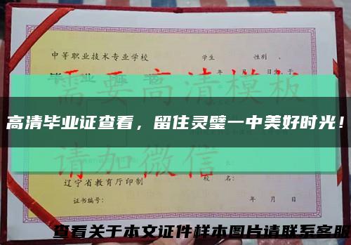 高清毕业证查看，留住灵璧一中美好时光！缩略图