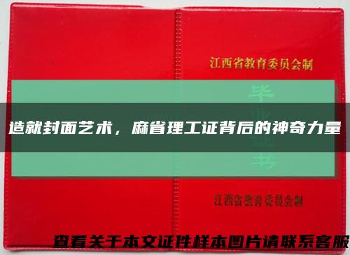 造就封面艺术，麻省理工证背后的神奇力量缩略图
