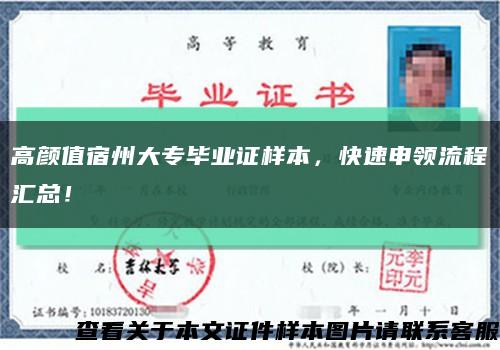 高颜值宿州大专毕业证样本，快速申领流程汇总！缩略图