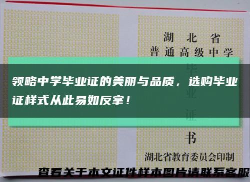 领略中学毕业证的美丽与品质，选购毕业证样式从此易如反掌！缩略图
