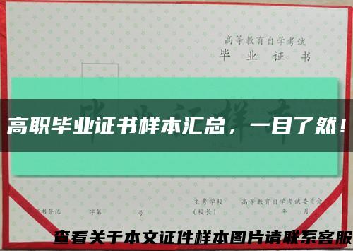 高职毕业证书样本汇总，一目了然！缩略图