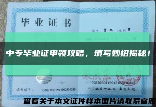 中专毕业证申领攻略，填写妙招揭秘！缩略图
