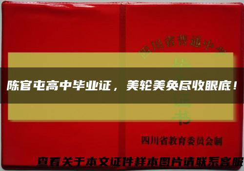 陈官屯高中毕业证，美轮美奂尽收眼底！缩略图