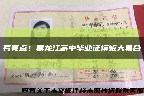 看亮点！黑龙江高中毕业证模板大集合缩略图