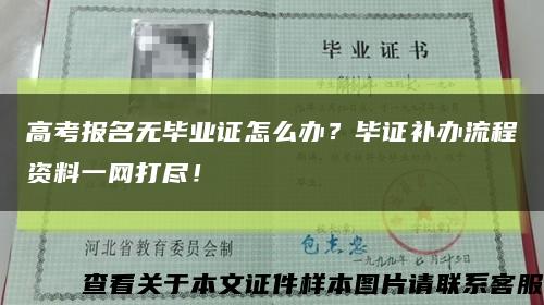 高考报名无毕业证怎么办？毕证补办流程资料一网打尽！缩略图