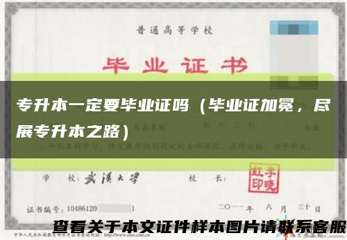 专升本一定要毕业证吗（毕业证加冕，尽展专升本之路）缩略图