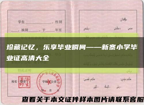 珍藏记忆，乐享毕业瞬间——新寨小学毕业证高清大全缩略图