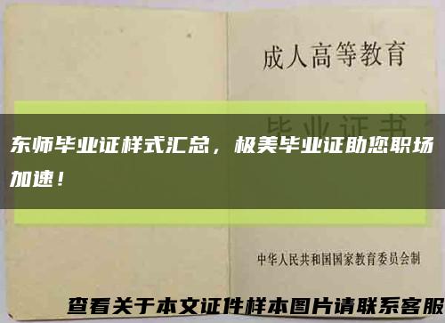 东师毕业证样式汇总，极美毕业证助您职场加速！缩略图